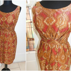 1950s Lurex Dress Metallic wiggle dress • vintage 50s dress • 50's hourglass cocktail dress 32" chest