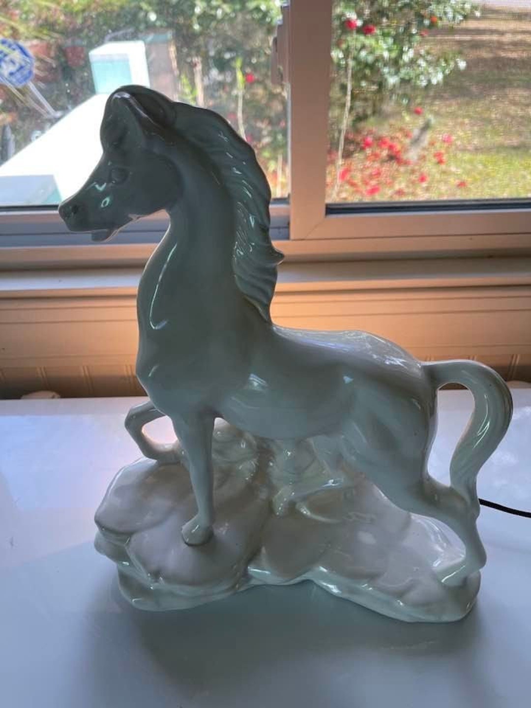 Vintage 50's White Horse TV Lamp Equestrian TV Lamp Etsy