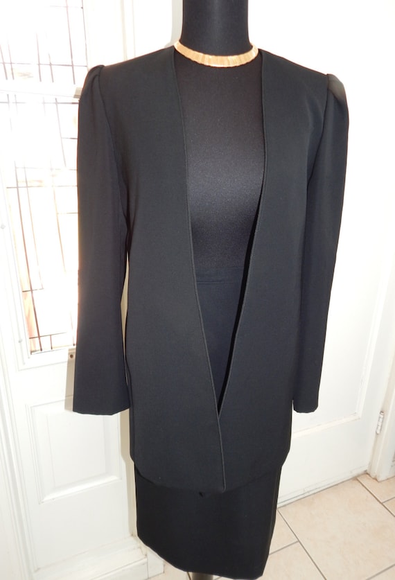 Vintage DVF Diane Von Furstenberg Skirt Suit Black