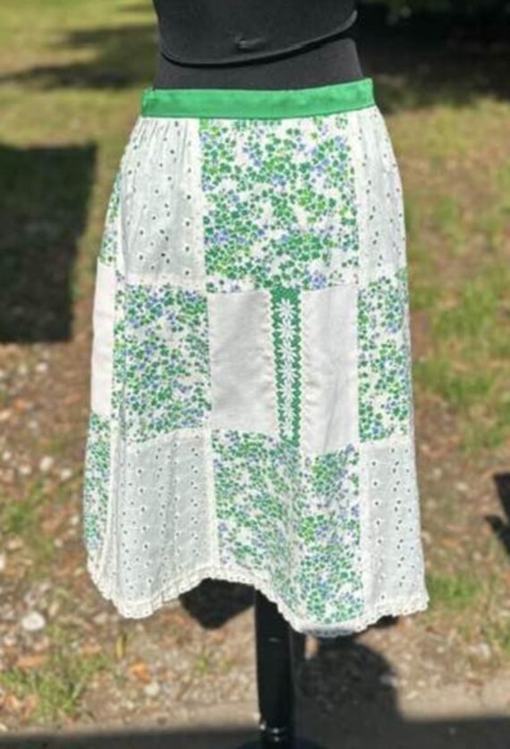 Vintage 70s Reversible Wrap Patchwork Floral Skir… - image 5