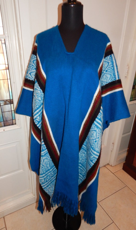 Vintage Southwestern Poncho, South American Poncho