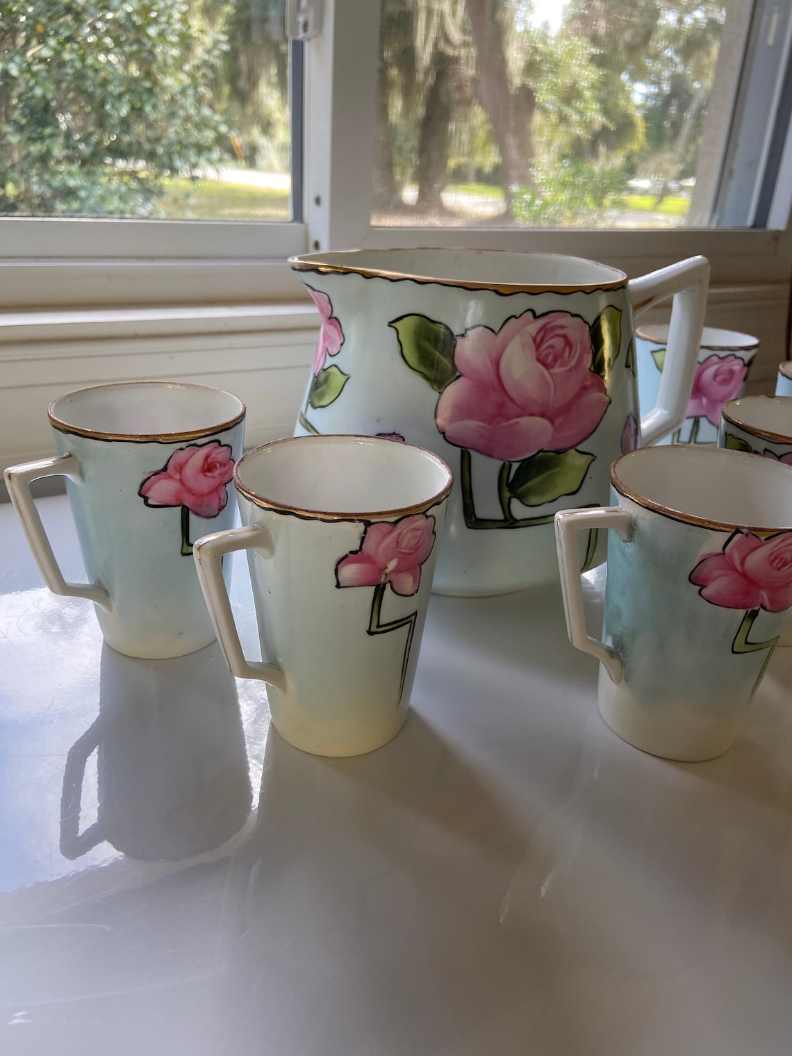 Antique Art Nouveau Nippon Lemonade Set estilo Art Déco a mano Etsy