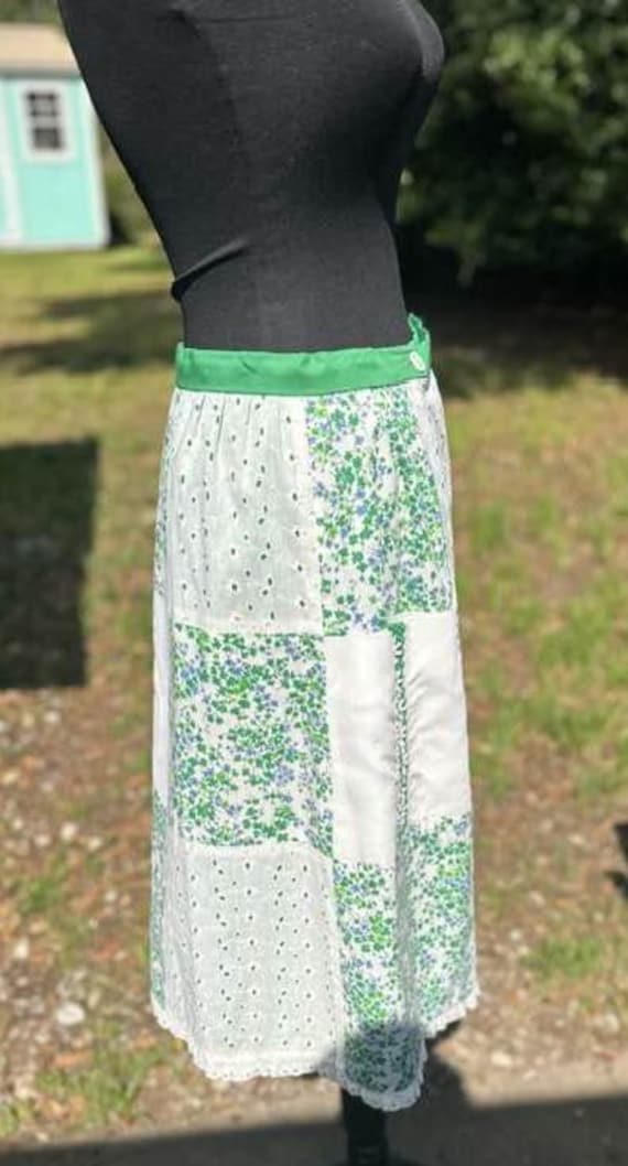 Vintage 70s Reversible Wrap Patchwork Floral Skir… - image 8