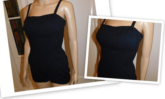 1940's Black Swimsuit Bombshell Swimsuit / Black W