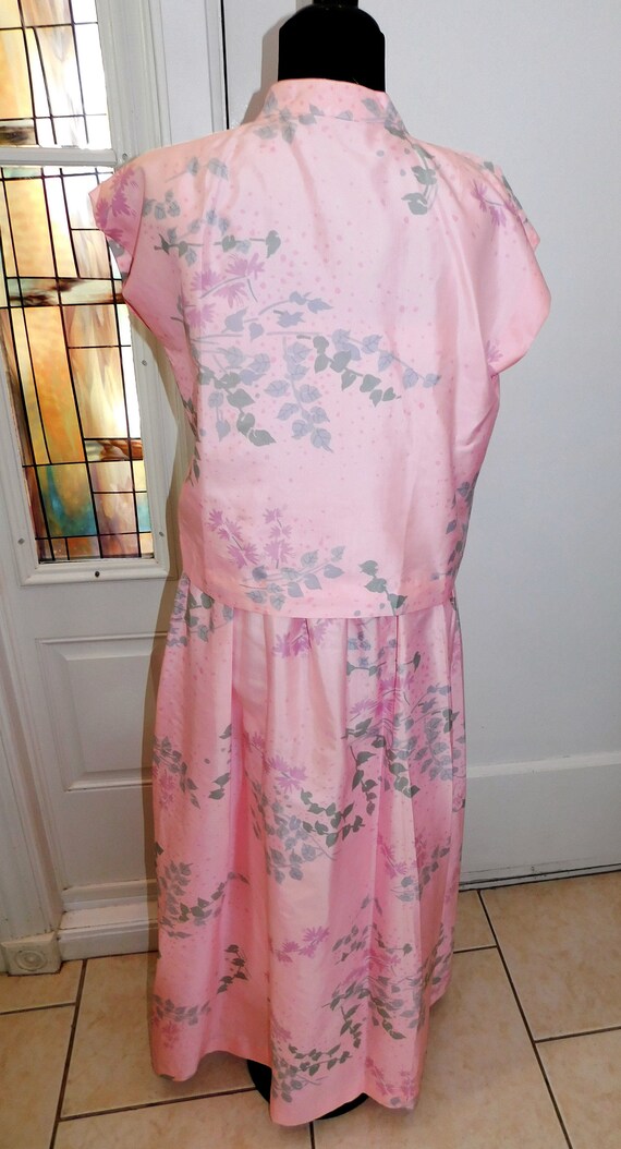 1970s Thai Silk Pink Dress Jacket Set Indra Souve… - image 7