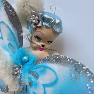 Vintage Style Plaster Fairy Icelandic Artic Snow Fox Mermaid Wall Plaque Sea Fairy Wall Plaque Kitsch Mermaid Fairy Wall Plaque