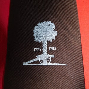 Vintage 1970s South Carolina Bicentennial Necktie 1974 Brown SC Necktie Vintage Civil War Cannon Bicentennial Necktie