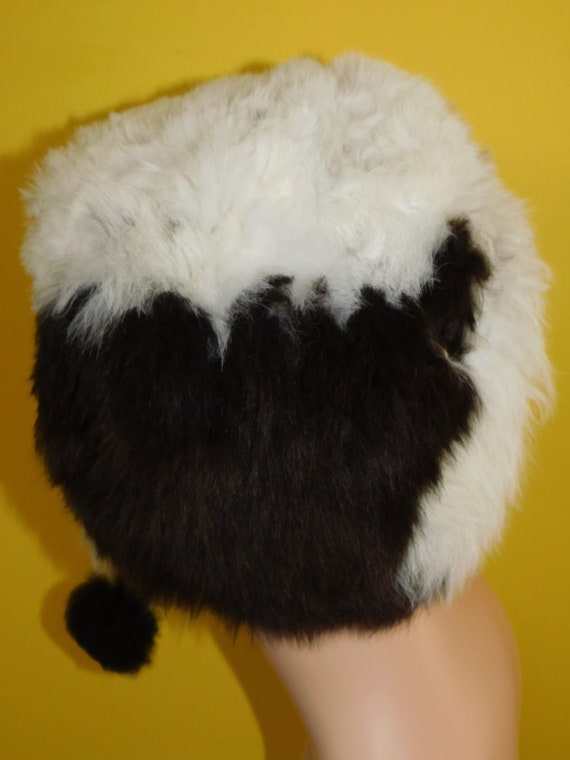 Vintage Tuscan Fur Pom Pom Ski Hat Sheepskin Shea… - image 4