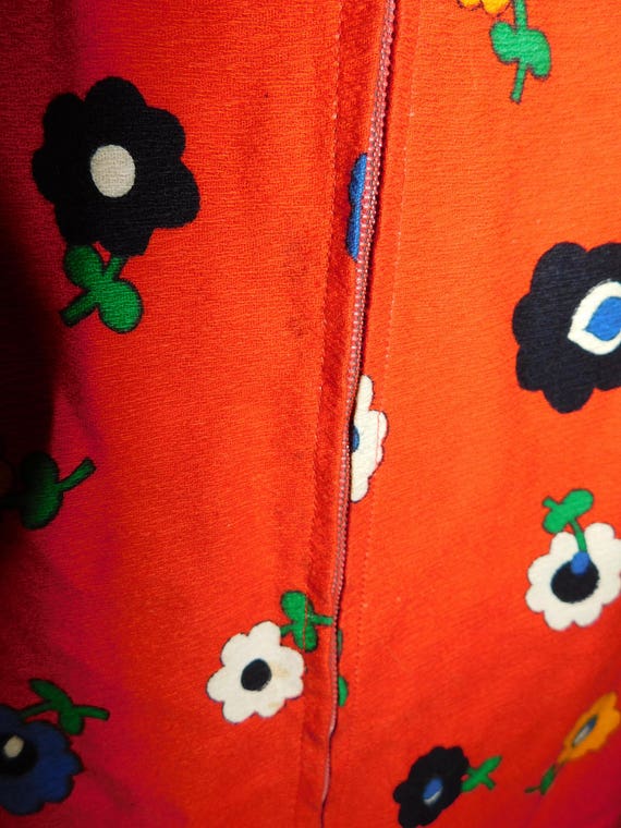 Vintage Folk Skirt 60's 70's Boho Mod Danish Prin… - image 9