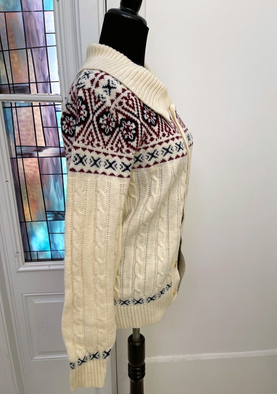 Vintage Janzen Nordic Style Cardigan Wool Sweater - image 7