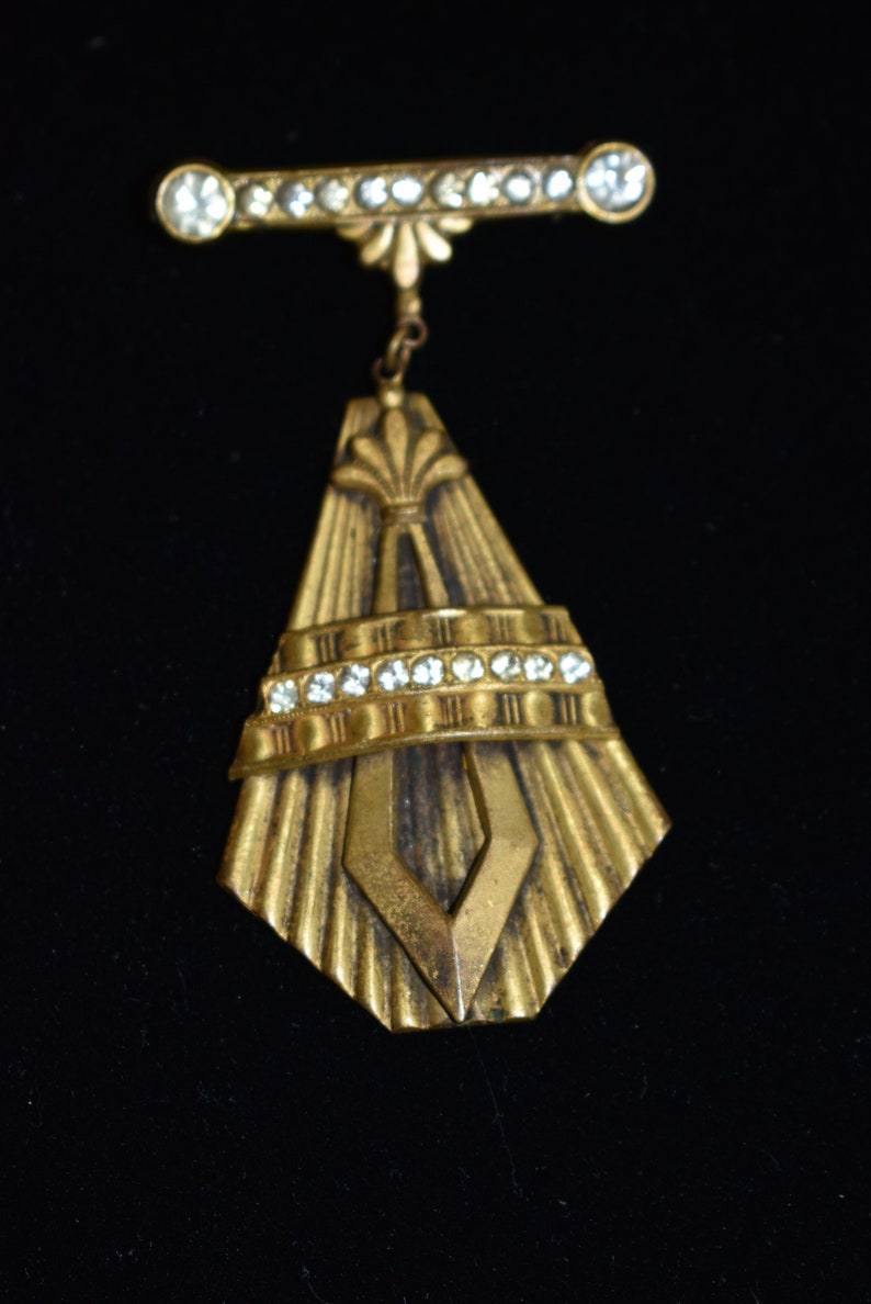 Vintage 1920's Art Deco Brooch Pin Art Deco Geometric Etsy