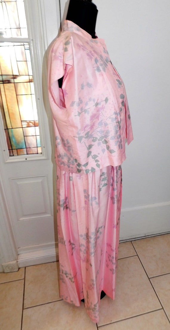 1970s Thai Silk Pink Dress Jacket Set Indra Souve… - image 8