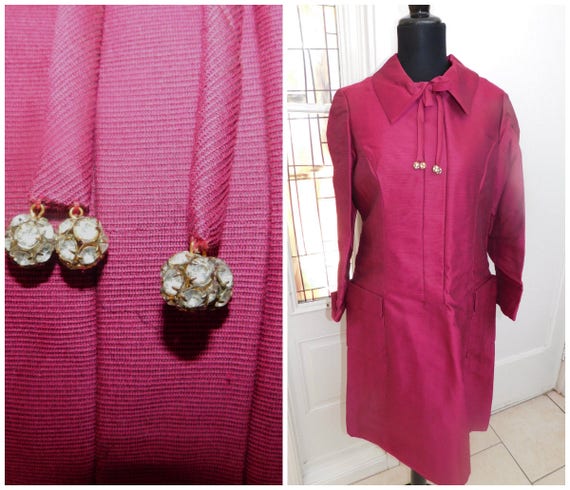 60s Cocktail Dress The Sidneys Burgundy Cocktail D