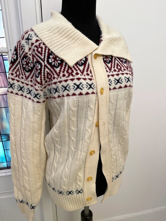 Vintage Janzen Nordic Style Cardigan Wool Sweater - image 8