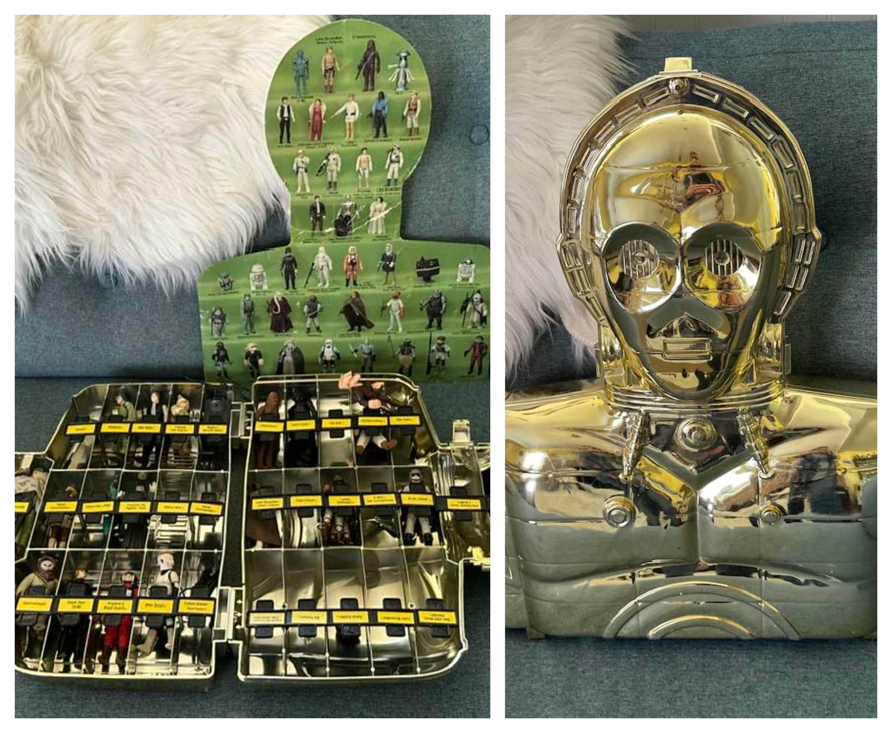 Vintage 1983 Star Wars C-3PO Carrying Case With 21 Kenner Figures