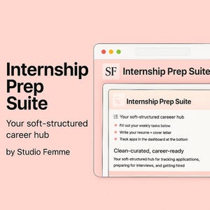 Internship Prep Suite | Notion Template for Students + Grads | Application Tracker, Resume Vault