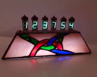 Stained Glass UNITY by JoVitree IV11 VFD Clock by Monjibox Nixie