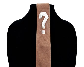 Rhinestone tie with Swarovski crystals, sparkling question mark