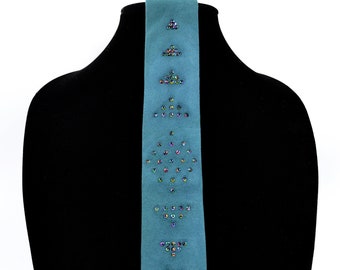 Wedding luxury green necktie w\ Swarovski crystals | anniversary, birthday gift