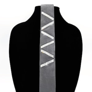 Wedding grey necktie with Swarovski crystals | birthday, anniversary gift