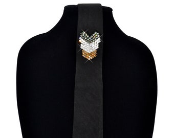 Swarovski Crystal Black Suede Necktie - Handmade in USA