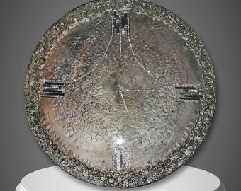 Sparkling Rhinestone Wall Clock: Handmade Resin Art, 18 inch