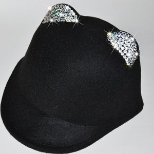 Soft fashion cat hat with Swarovski crystals