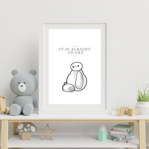 Baymax Minimalist Digital Print for Nursery, Big Hero 6 Inspired Art