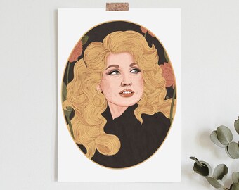 Women of country Inspired print | llustration art giclée print | music posters, signed art, wall art, women  posters, wall art, women art