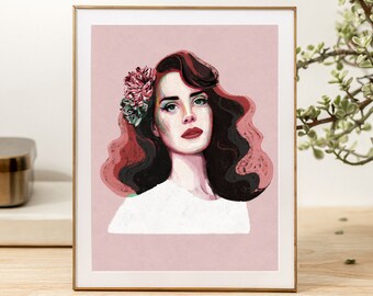 Pink woman | llustration art giclée print | women illustration, women art, pink portrait, pink art , pink illustrations women