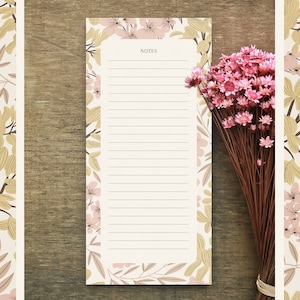 Floral notepad, Recycled notes, notepad flower, to do list, shipping list, desk planner, stationery notepad, jungle notes, christmas gift,