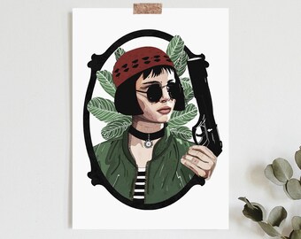 Mathilda Leon the Professional Inspired print | llustration art giclée | Movie Film |  Leon Professional poster,natalie portman