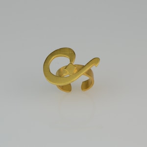 Anel personalizado com alfabeto árabe ou inglês, anel com letras feito à mão, anel de presente feminino. Presente para ela