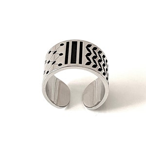 Keffiyeh Ring mit Gravur | Einzigartiges Geschenk für Sie & Ihn | Accessoire im palästinensischen Stil | Perfekt für jeden Anlass