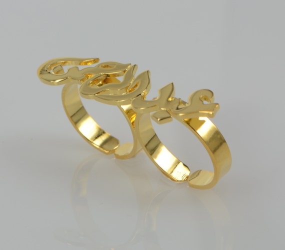 Bague prénom arabe Bague double anneau cadeau femme