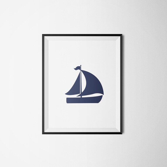 Nautical Nursery Sailboat For Baby Nursery Art Sea Boat Print For Wall Decor Nursery Art For Baby Room Nautical Theme Geeky Art