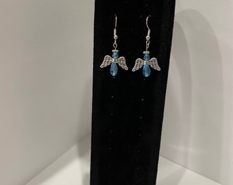 Blue angel earrings