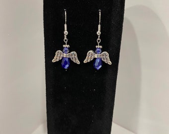 Blue angel earrings