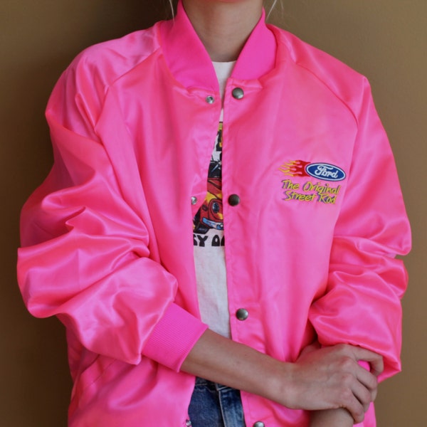 Neon Pink Flame Bomber