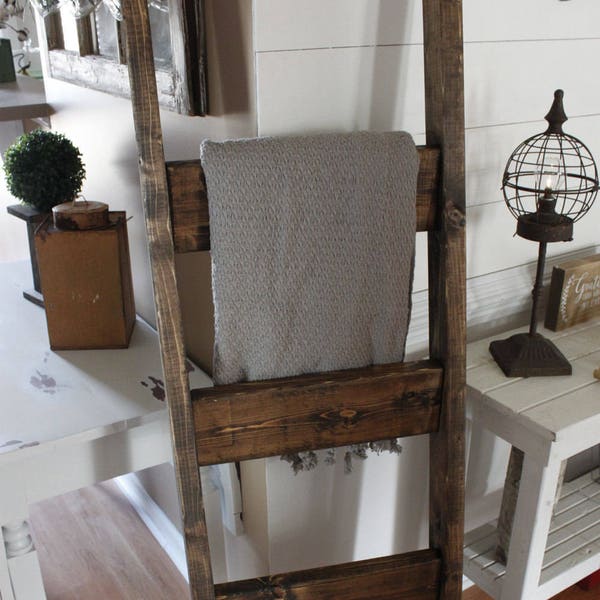 Blanket ladder - wood ladder - farmhouse decor- wood decor