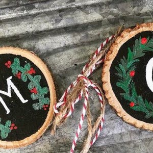 Christmas ornament- wood slice ornaments- holiday decor- wood slice- personalized gifts - rustic decor