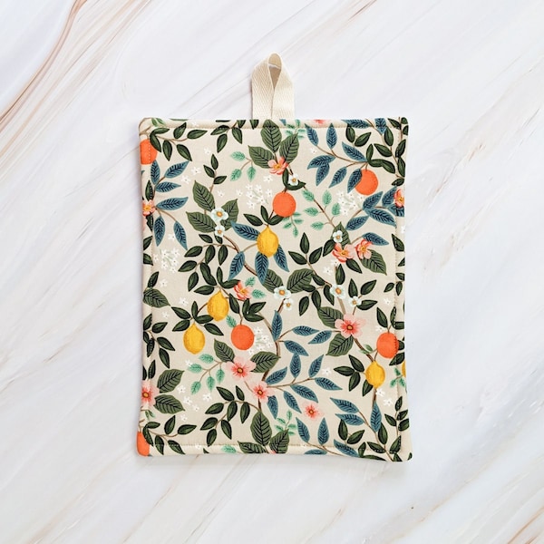 Citrus Grove Cream Rifle Paper Co Floral Pot Holder