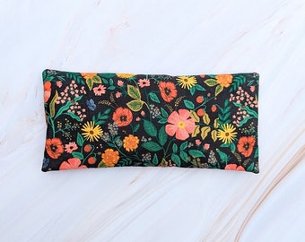 Poppy Fields Black Relaxing Eye Pillow - Use Hot or Cold