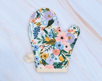 Garden Party Ivory Rifle Paper Co Floral Oven Mitt