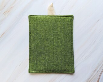 Palm Green Linen Modern Pot Holder