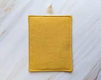 Curry Yellow Linen Modern Pot Holder