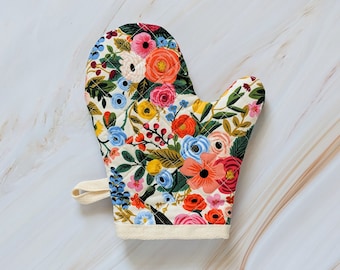 Garden Party Cream Rifle Paper Co Floral Oven Mitt