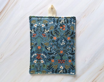 Wildwood Blue Rifle Paper Co Fabric Floral Pot Holder