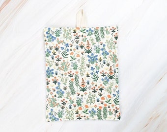 Menagerie Garden Cream Rifle Paper Co Fabric Floral Pot Holder