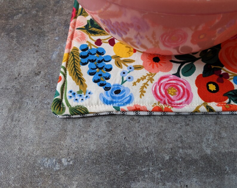 Garden Party Cream Rifle Paper Co Floral Pot Holder - Thumbnail 4